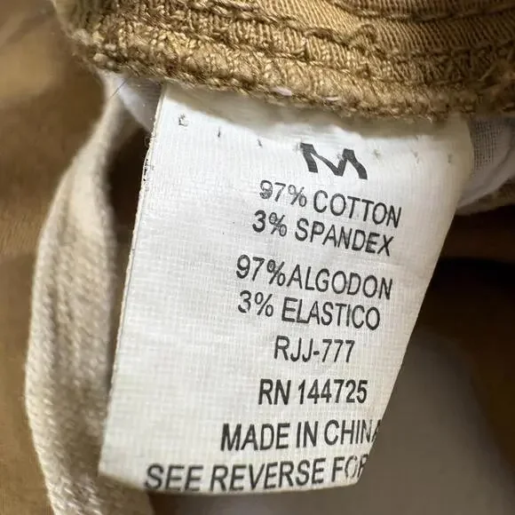 Moto Jogger Pants Mens M Tan Biker Distressed Zipper Streetwear Skinny Fit Y2K - Picture 3 of 8